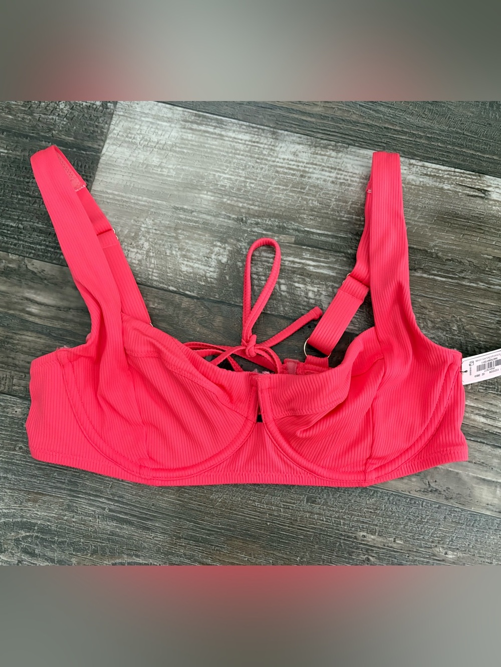 Victoria Secret Ribbed Underwire Bikini Top - Hot Pink 36C
